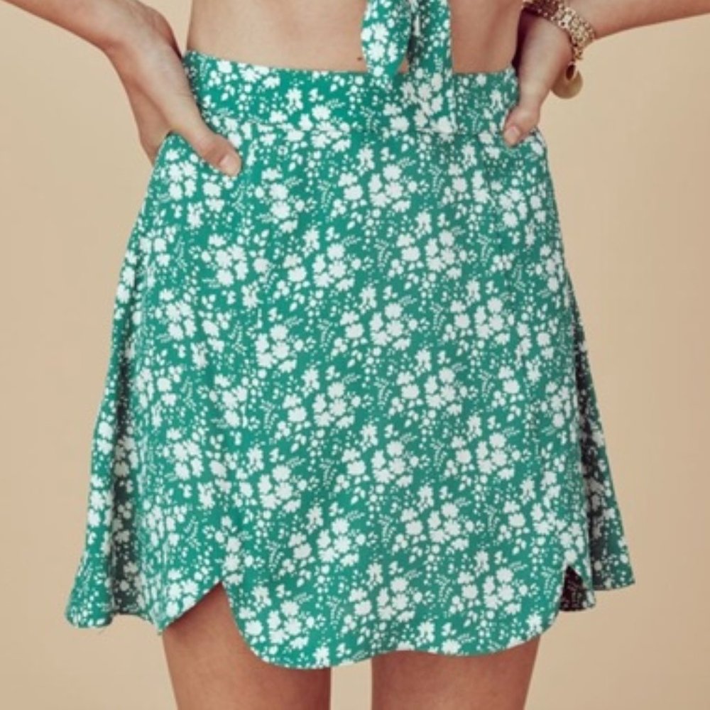 For love & lemons zamira floral mini skirt